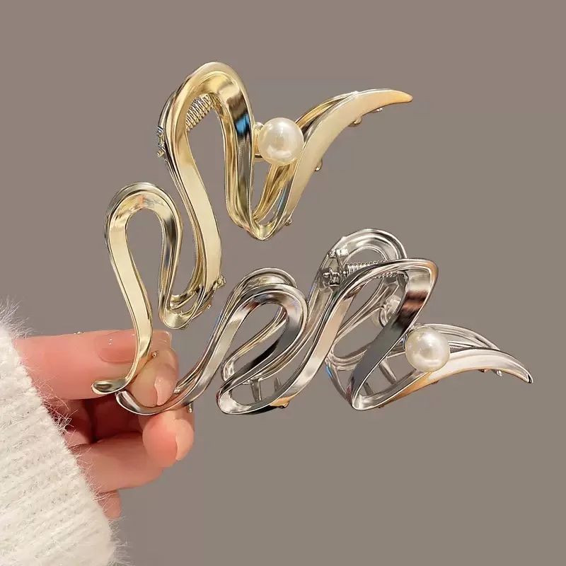 Fashion Geometric Metal Hair Claw Clips for Women Vintage Ha-图3