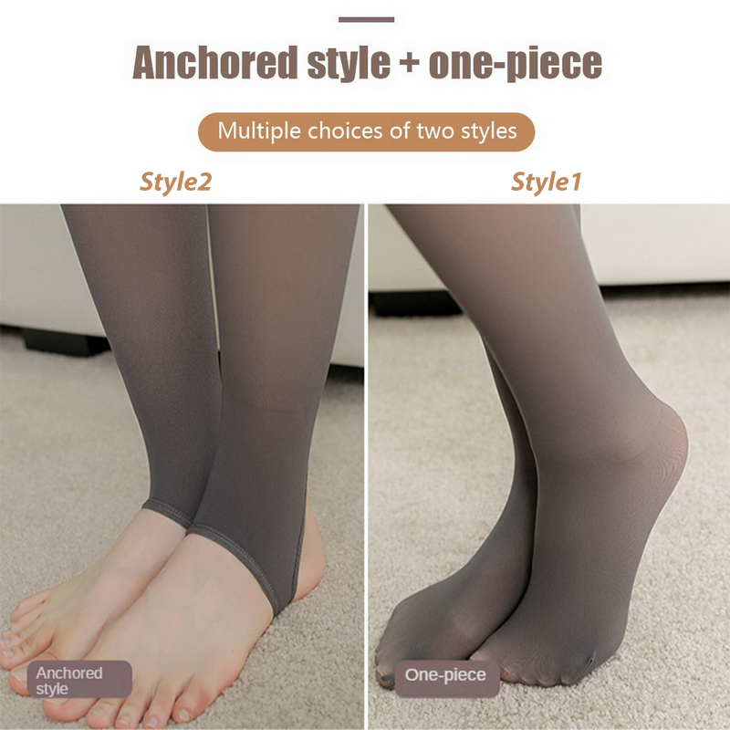 Winter Warm Tights Pantyhose Women Fleece Socks High Waist T - 图2