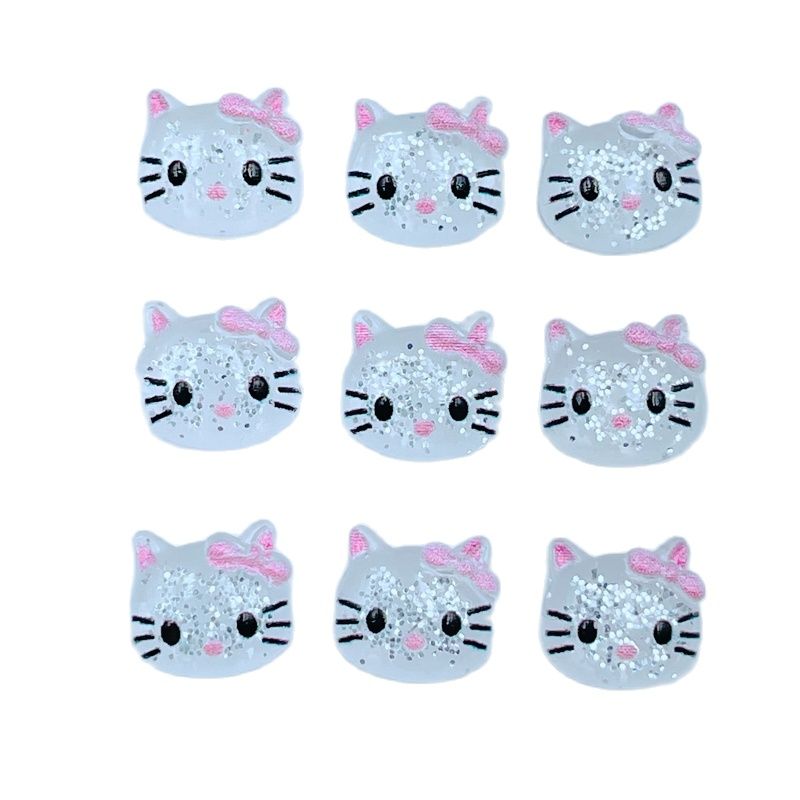 30 Pcs New Mini Kawaii Shiny Cartoon  Kitty Cat Resin Scrapb - 图3