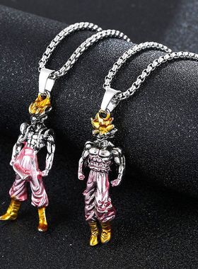 动漫新款热销个性吊坠男士小众设计高级感颈链配饰卡通钛钢项链女