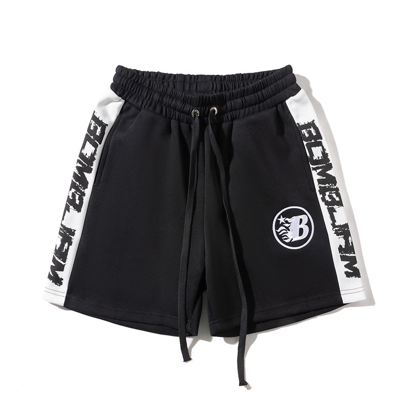 美式高街侧边字母印花短裤男夏季休闲四分裤潮牌宽松运动篮球裤子,淘宝优惠券,粉丝福利购,淘宝优惠卷