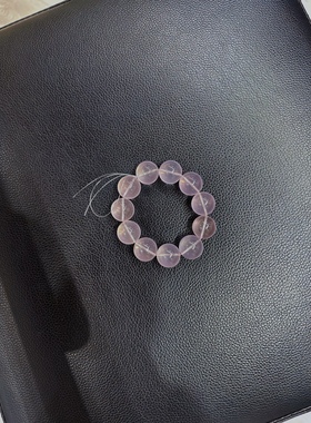 天然粉水晶手链女款单圈冰透粉晶手串大颗粒17mm送闺蜜礼物饰品