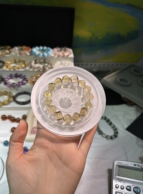 天然黄水晶手链马岛方糖黄水晶手链女招财转运珠水晶手串饰品礼物