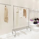 Clothing store display rack stainless steel with wheels