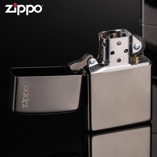zippo正品打火机黑冰150ZL标志镜面防风煤油刻字原装送男朋友礼物 - 图1