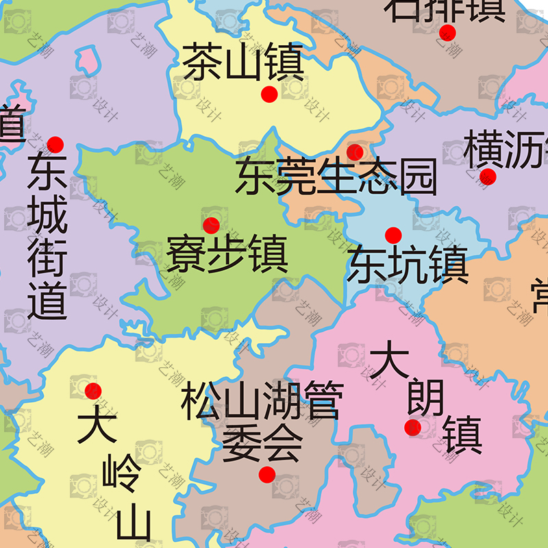 中国各市地图县区地图自治州彩色高清素材PSD分层模板PS省份地图 - 图1