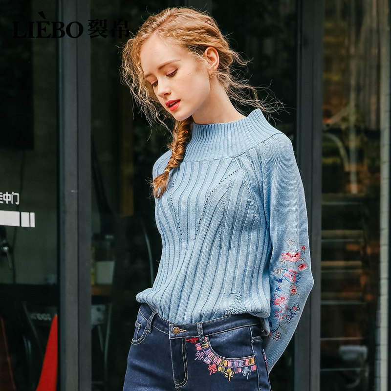 裂帛长袖套头2020冬季新款绣花毛衣 裂帛立天毛衣