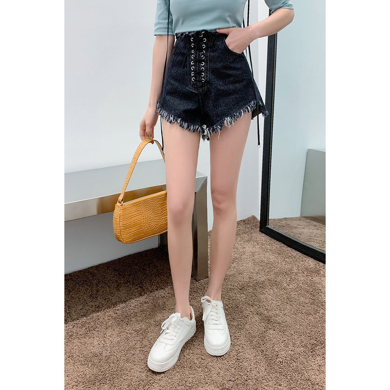 裂帛2020夏季新款前短后长韩版短裤 裂帛立天牛仔裤