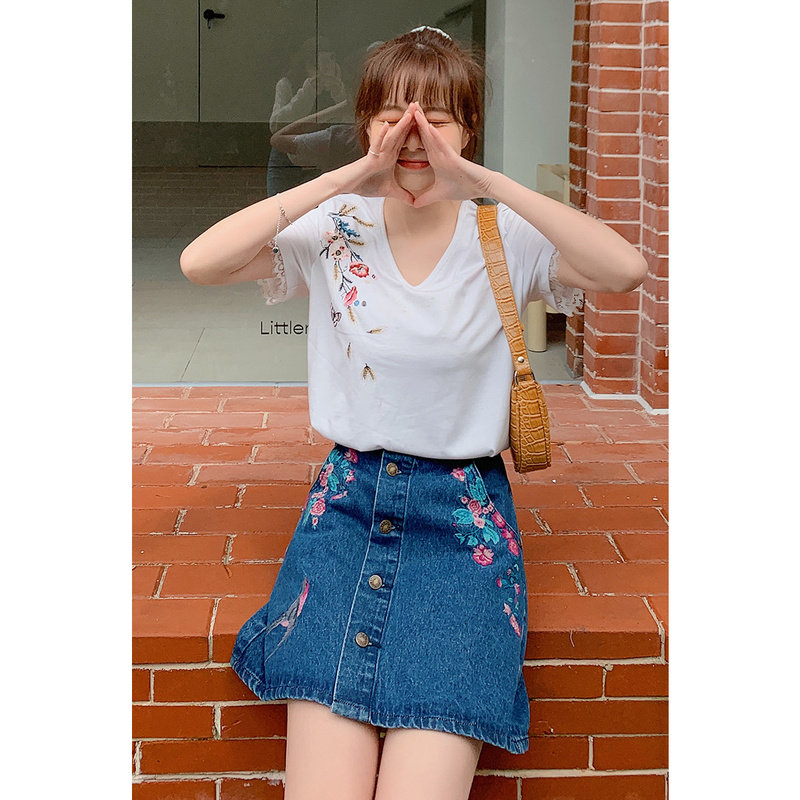 裂帛2020夏季新款文艺chic风半身裙 裂帛立天半身裙