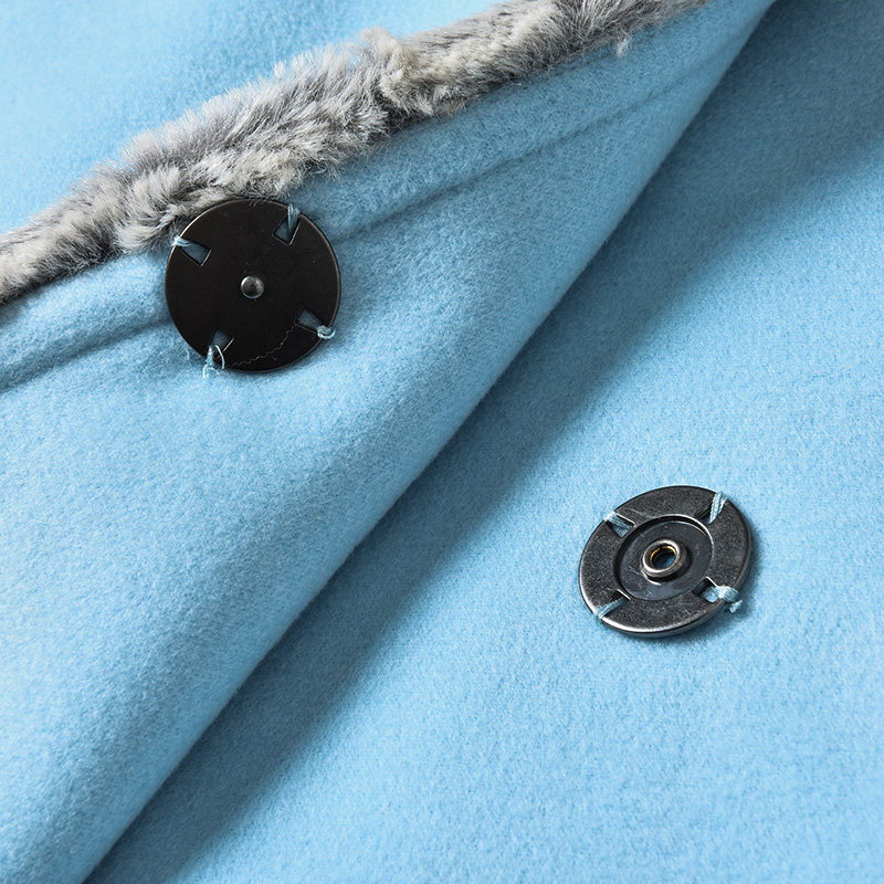 裂帛2019新款毛毛边中长款女呢大衣 裂帛立天毛呢外套