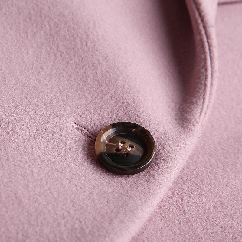 裂帛2018秋冬新款甜美翻驳领双排扣 裂帛立天毛呢外套