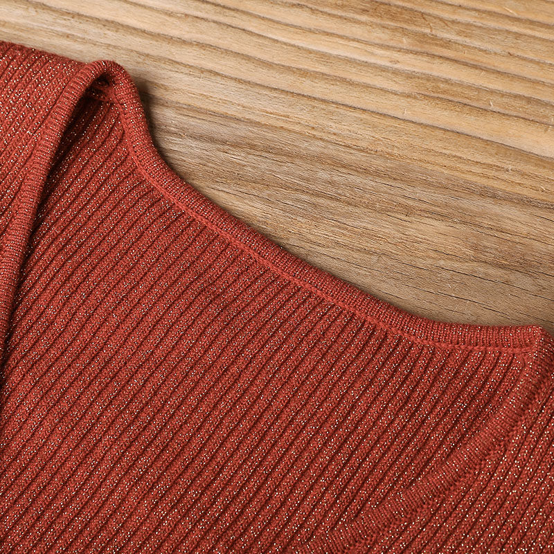 裂帛2020新款秋冬v领刺绣连衣裙 裂帛立天连衣裙