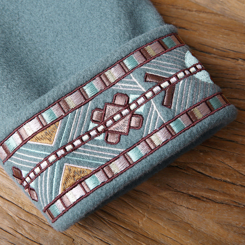 裂帛2020春新西服领刺绣双面呢大衣 裂帛立天毛呢外套