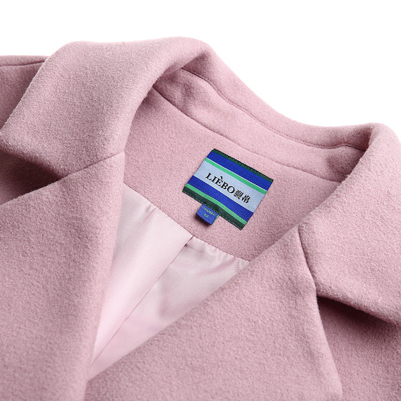 裂帛2019秋冬新款甜美翻驳领双排扣 裂帛玉茗毛呢外套