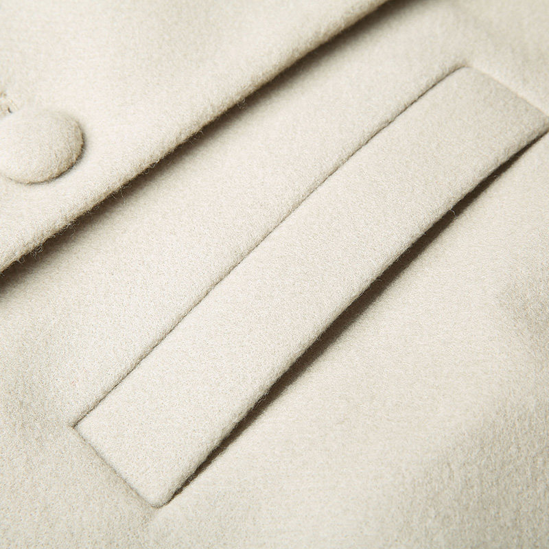 裂帛女装2019新款立领刺绣女呢大衣 裂帛玉茗毛呢外套