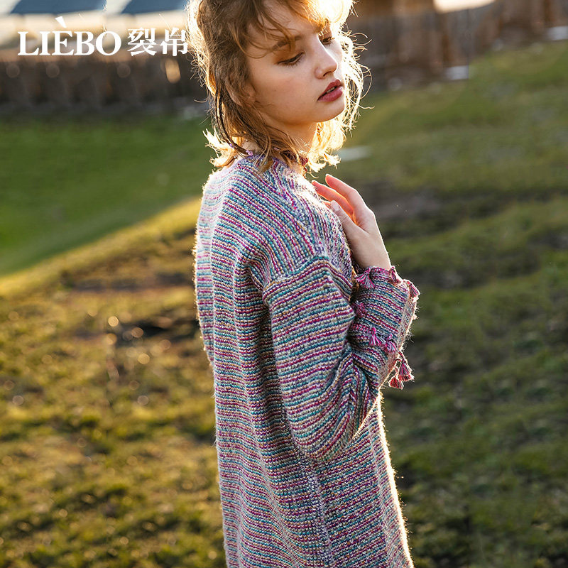 裂帛2020秋新款气质v领时尚连衣裙 裂帛立天连衣裙