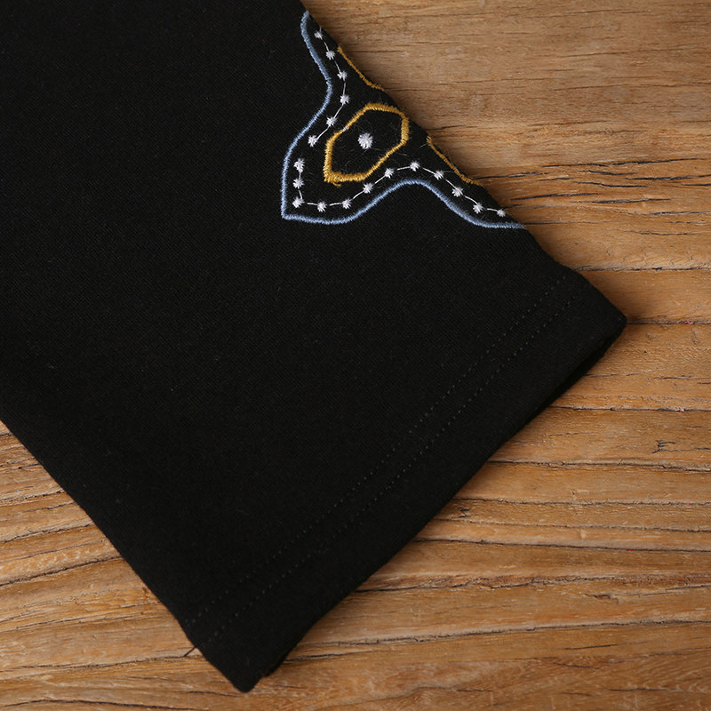 裂帛2020春款新款刺绣修身打底裤子 裂帛立天休闲裤