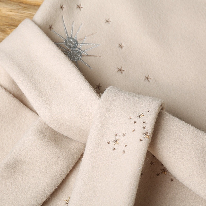 裂帛2020秋冬新款文艺翻领精工刺绣 裂帛立天毛呢外套