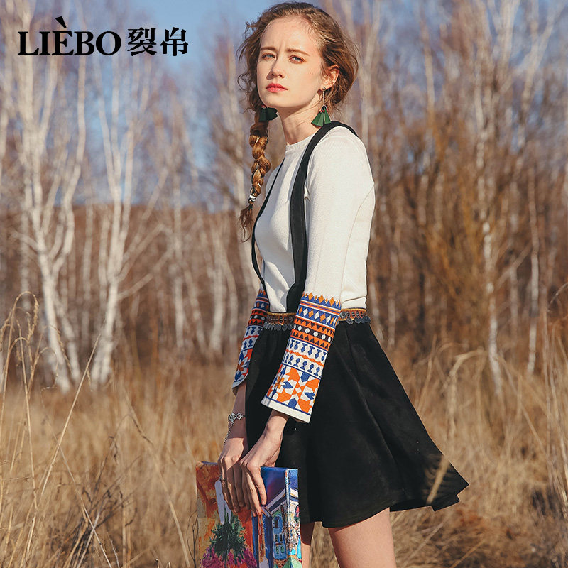 裂帛2018秋季新款仿鹿皮绒风半身裙 裂帛立天半身裙