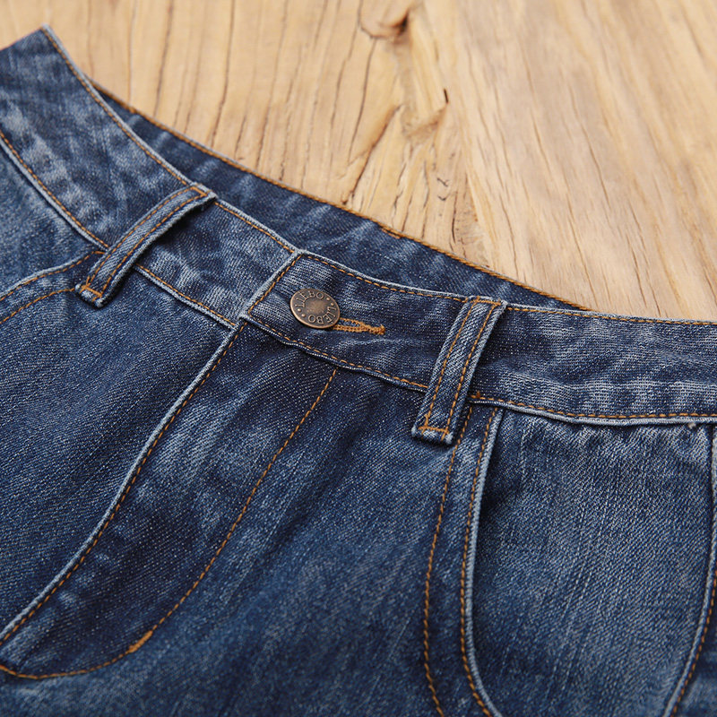 裂帛宽松高腰2020春装新款女牛仔裤 裂帛立天牛仔裤