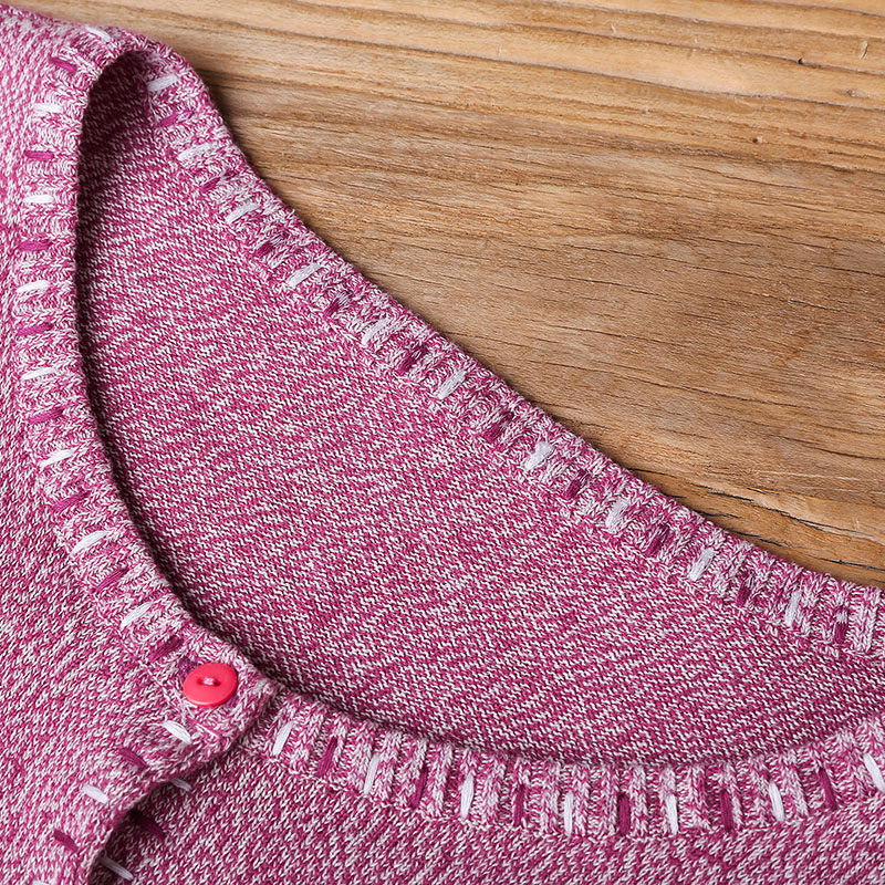 裂帛2018秋冬新款甜美圆领短外套 裂帛立天毛针织衫