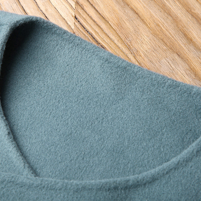 裂帛2020春新西服领刺绣双面呢大衣 裂帛立天毛呢外套