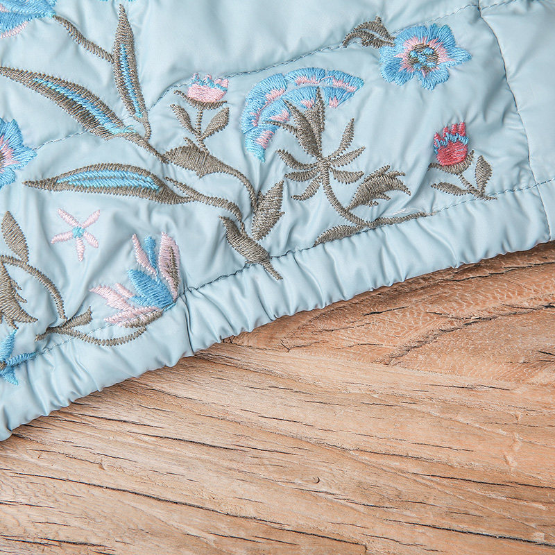 裂帛2020年新款冬保暖绣花羽绒服 裂帛立天羽绒服