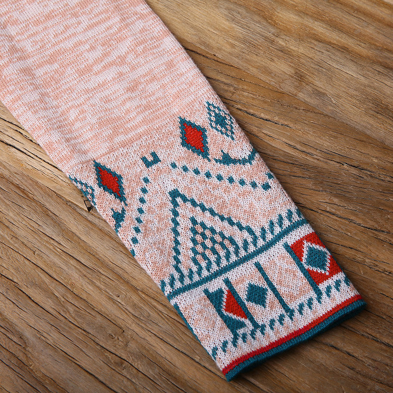 裂帛2019秋季新款圆领提花针织衫 裂帛立天毛衣