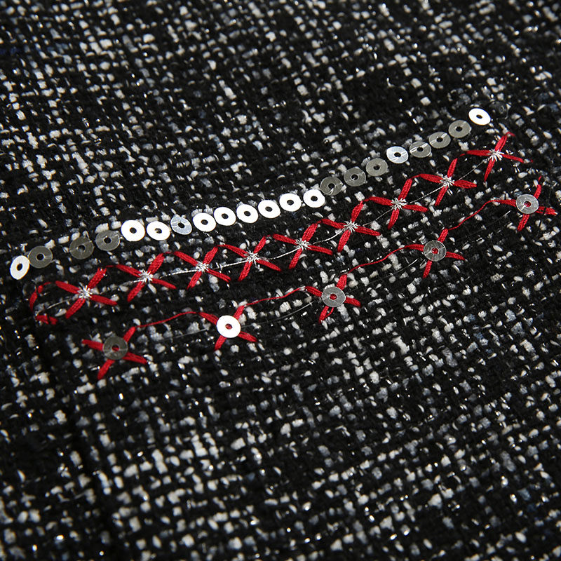 裂帛刺绣短款翻领女冬装毛呢大衣 裂帛立天毛呢外套