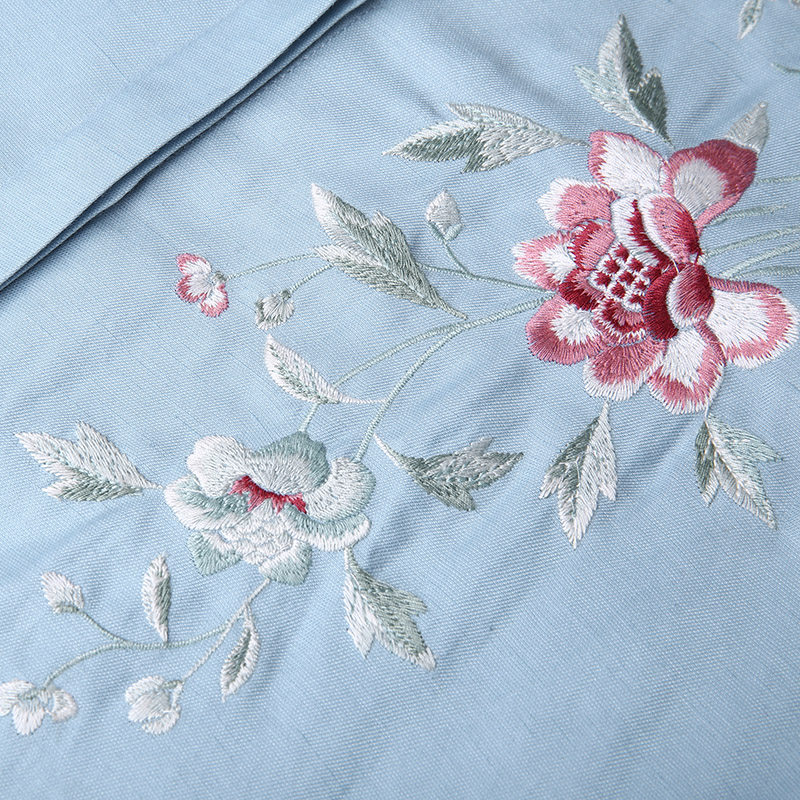 裂帛2019秋季新款翻领刺绣花衬衣 裂帛立天衬衫