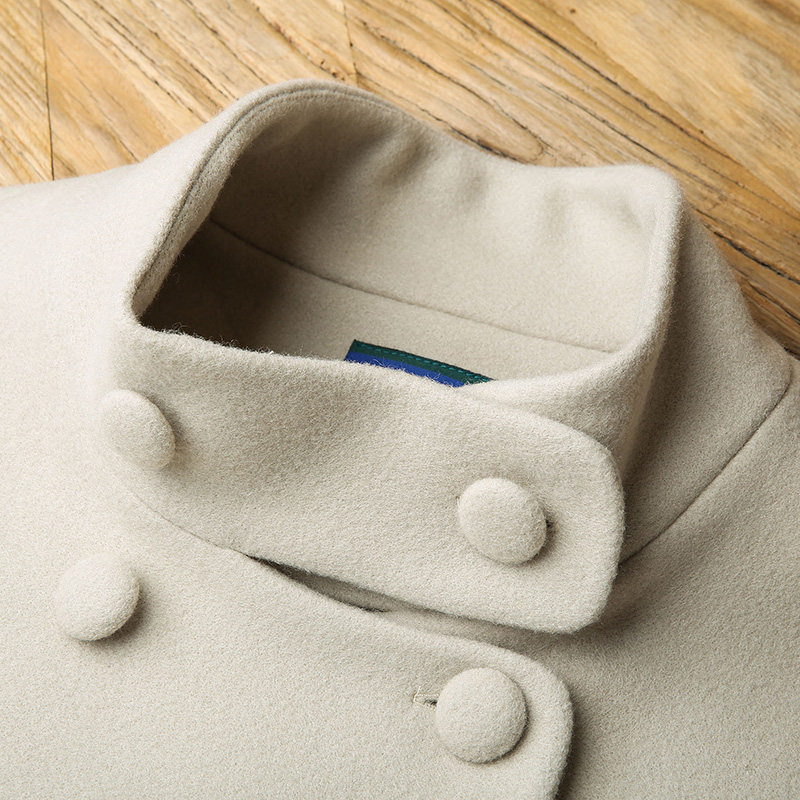 裂帛女装2019新款立领刺绣女呢大衣 裂帛玉茗毛呢外套