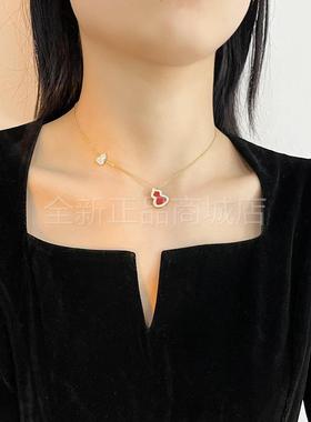 钛钢材质项链红色简约新款时尚项链女葫芦招财转运锁骨链韩版