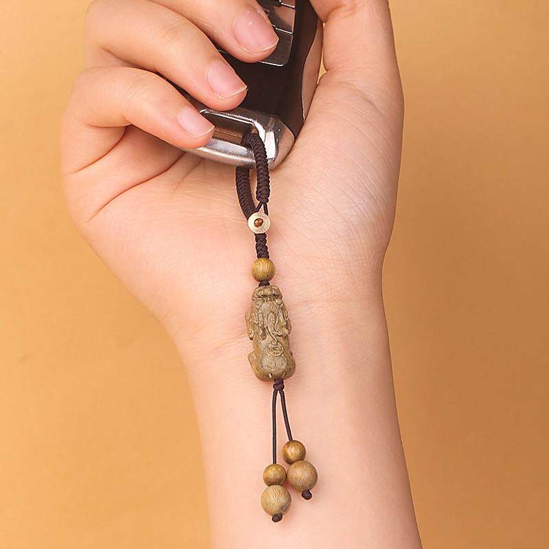 绿檀木貔貅汽车钥匙扣2025年新款手机链挂绳u盘挂件小饰品男女生,淘宝优惠券,粉丝福利购,淘宝优惠卷