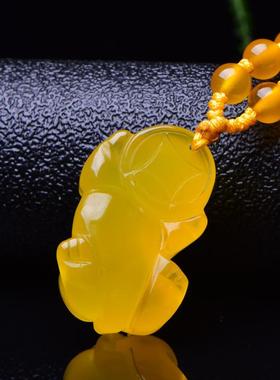 礼物橘子石貔貅吊坠男女款水晶护身项链可调节结印礼物饰品