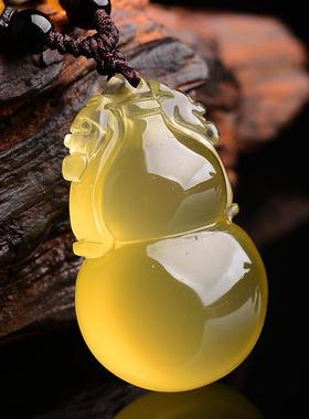 礼物黄水晶石葫芦项链灵葫福禄水晶饰品水晶发晶葫芦吊坠男女