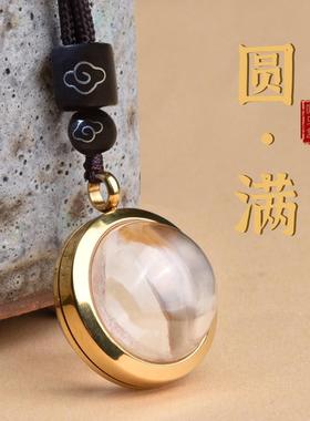 天然白水晶舍利瓶吊坠防水嘎乌盒朱砂空瓶项链挂件护身符