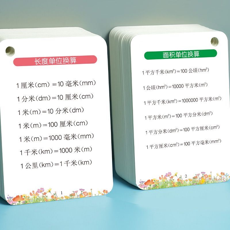 小学数学公式卡片大全1-6年级识字知识点换算3英语定律记忆手卡册
