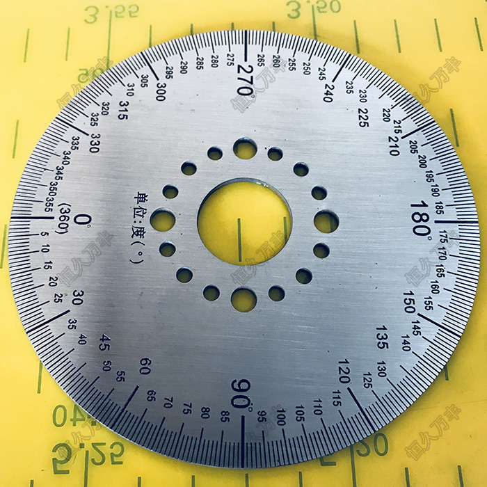 逆时针刻度盘360度不锈钢角度机械通用圆尺100x20x2恒鼎标尺直销! - 图0