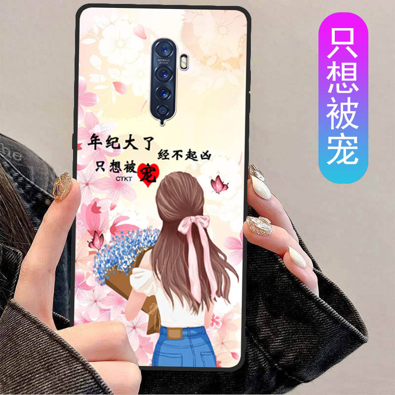 OPPOReno2手机壳PCKM00简约软胶情侣硅胶软壳文字时尚创意潮牌小众可爱男女款保护套保护壳磨砂个性卡通新款 - 图0