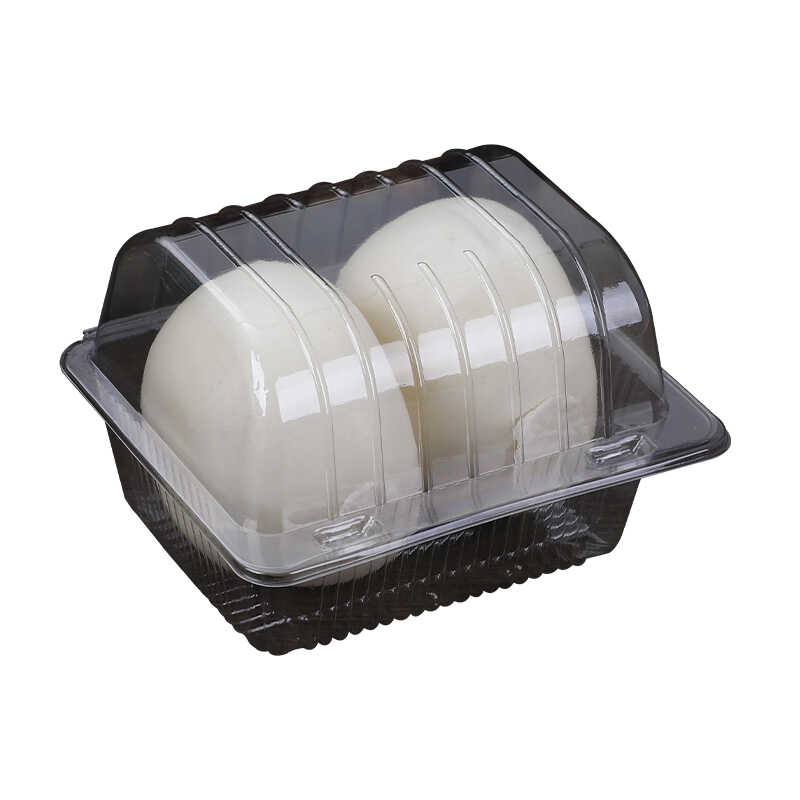 一次性透明包子盒馒头盒长方形连体塑料盒西点蛋糕面包盒菜团子盒 - 图3