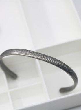 小众音乐生日礼物开口钛钢手镯