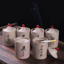 Net Red Ashtrays Creativity Home Ceramic Bucket Hat Lid Anti-Smoke Flavor Personality Trend Funnel Cover Office Smoke Barrel