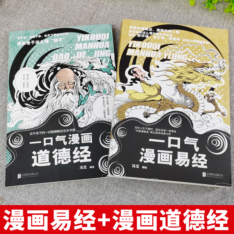 全2册一口气漫画易经+一口气漫画道德经正版原著易经64卦详解儿童国学易经真的很容易中国哲学易经入门书籍基础教程学习工具书-图0