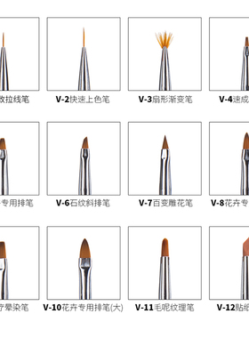 维百汇美甲笔刷套装拉线