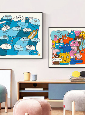 潮流Nina Dzyvulska挂画奶茶店卧室客厅装饰画直播间服装店壁画