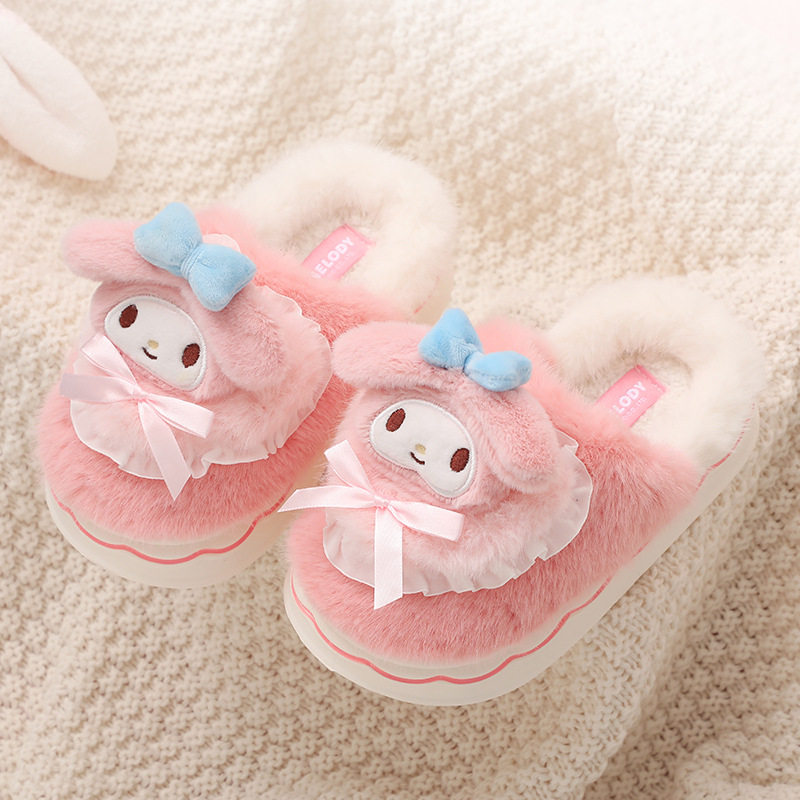 库洛米女童棉拖鞋冬季三丽欧卡通可爱室内软底保暖儿童亲子拖鞋,淘宝优惠券,粉丝福利购,淘宝优惠卷