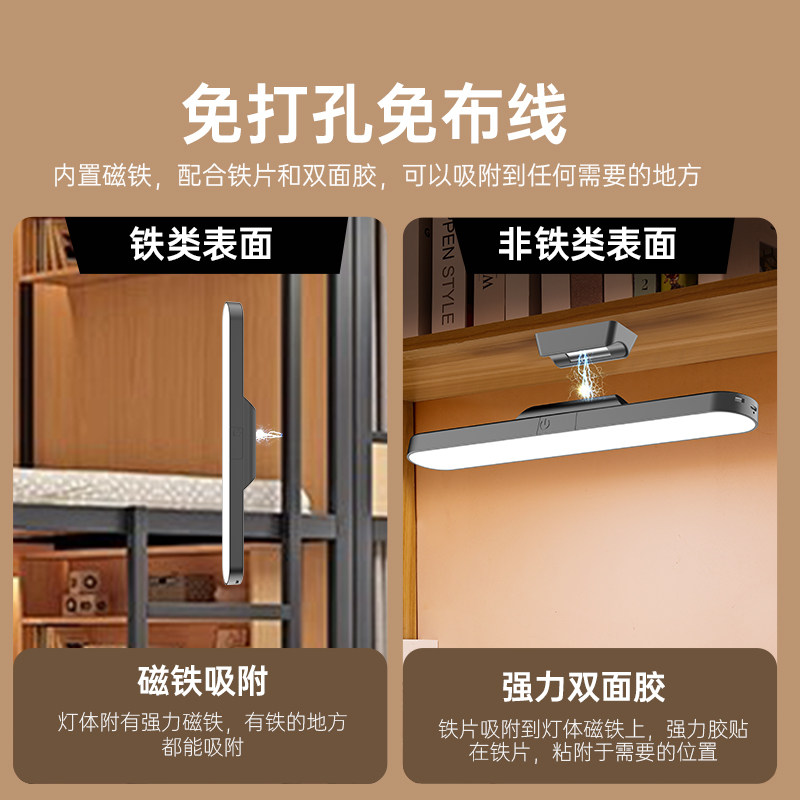 雅格台灯宿舍灯护眼大学生学习专用磁吸壁挂充电酷毙灯2025年新品