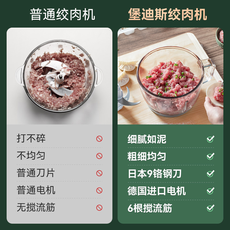 德国绞肉机家用电动小型绞肉馅机 堡迪斯绞肉/碎肉/绞菜机