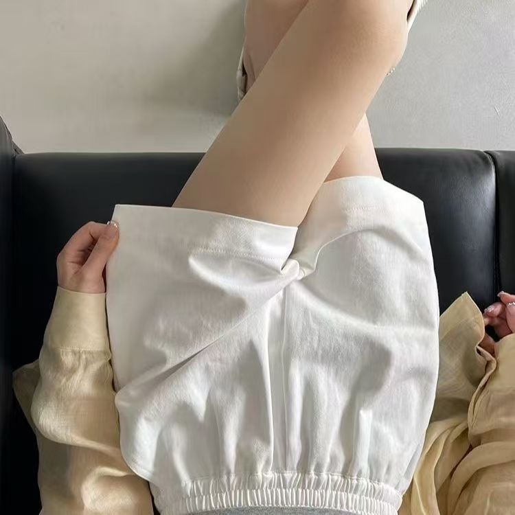 女生短裤夏季工装薄款好看粉色短裤休闲高腰显瘦小个子穿女孩裤子 - 图0