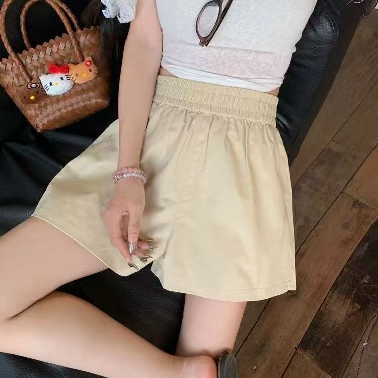 女生短裤夏季工装薄款好看粉色短裤休闲高腰显瘦小个子穿女孩裤子 - 图1